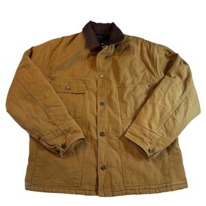 Vintage Guide Gear Brown Quilted Lined Chore Barn Coat Men's Size M Made in USA